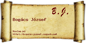 Bogács József névjegykártya
