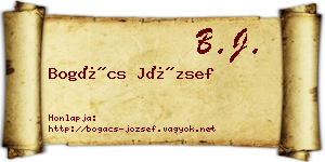 Bogács József névjegykártya