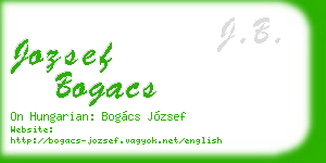 jozsef bogacs business card